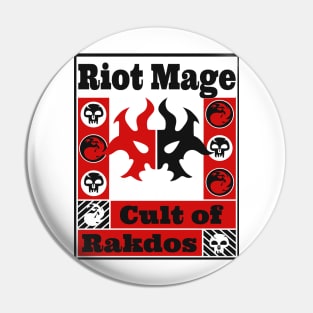 Cult of Rakdos | Riot Mage | MTG Ravnica Guild Black & Red on White Design Pin