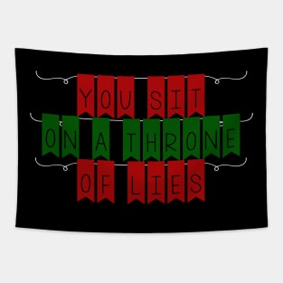 Throne Of Lies Elf Quote Christmas Knit Tapestry