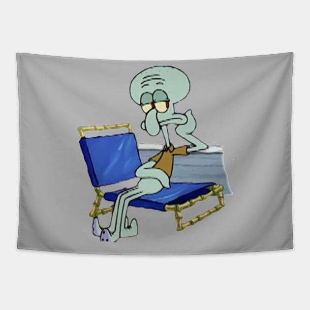 Squidward Tired on a Chair - Squidward - Tapestry | TeePublic