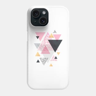 Multi Triangle - Rose Gold and Marble Phone Case