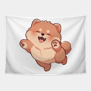 Cute Chow Chow Jumping Tapestry