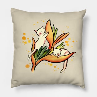 Yellow Heliconia cats Pillow