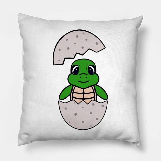 Baby Turtle Egg - Turtle Lover Art Pillow by SartorisArt1