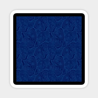 Topographic Map Pattern Blue Version Magnet