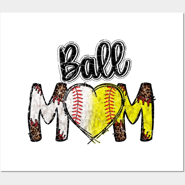 Baseball Mom Heart Softball Mama Mothers Day Shirt