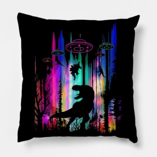 UFO Dinosaurs Rex Aliens Sci-fi Spaceship Pillow