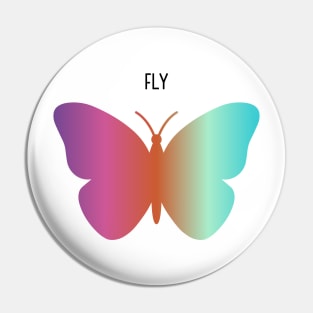 Rainbow butterfly Pin