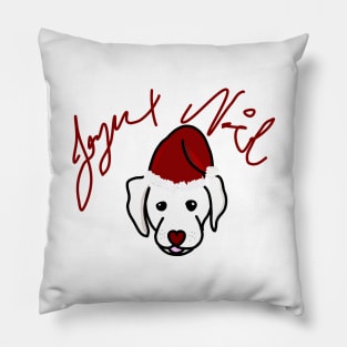 Puppy christmas bonnet (fond blanc) Pillow