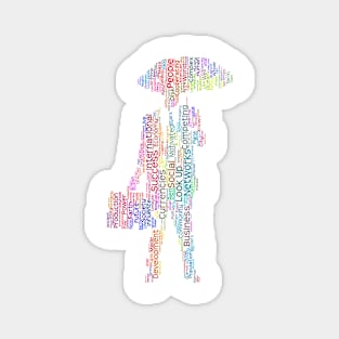 Businessman Work Silhouette Shape Text Word Cloud Magnet