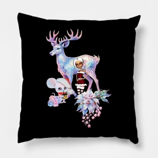 Wonderful fantasy reindeer with cute elf Pillow