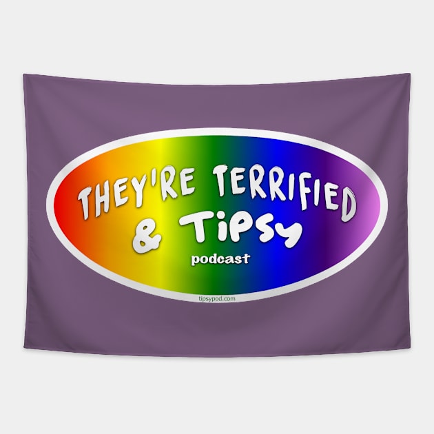 Oval Logo - Rainbow Tapestry by Tipsy Pod