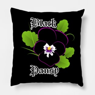 Black & purple pansy – Gothic flower Pillow