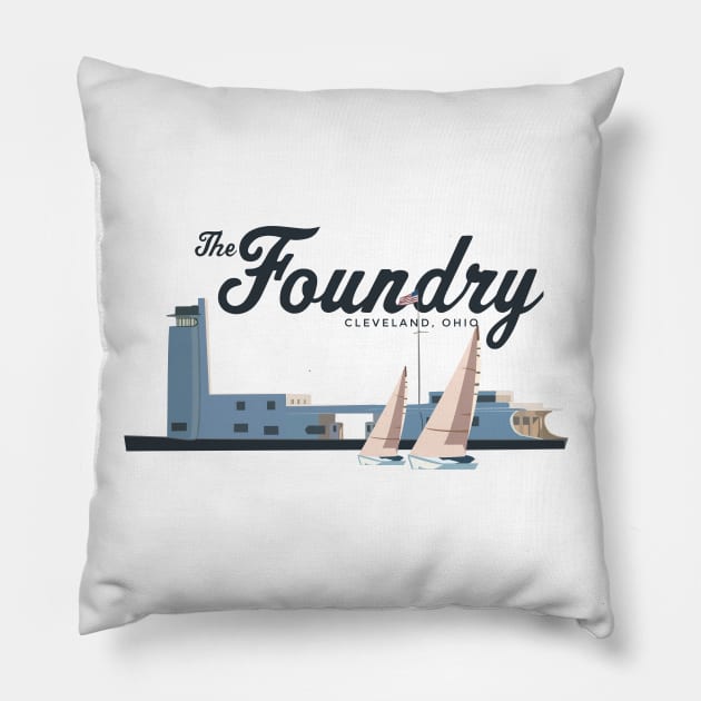 The Cleveland Foundry Sailing Center Pillow by mbloomstine