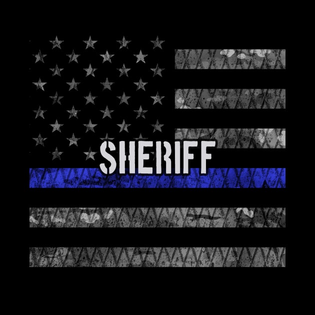 Distressed Sheriff Police Flag by Jared S Davies