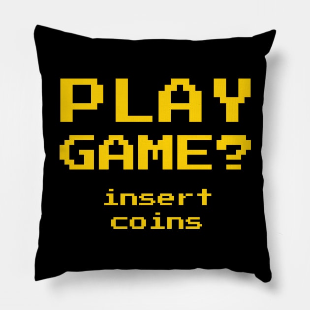 Retro Gamer Arcade Play Game 8-Bit Video Games Fan Pillow by atomguy