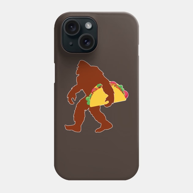 Funny Bigfoot Carrying Tacos Phone Case by Illustradise