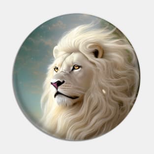 Magnificent White Lion Pin