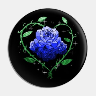 Blue Crystal Flower Pin