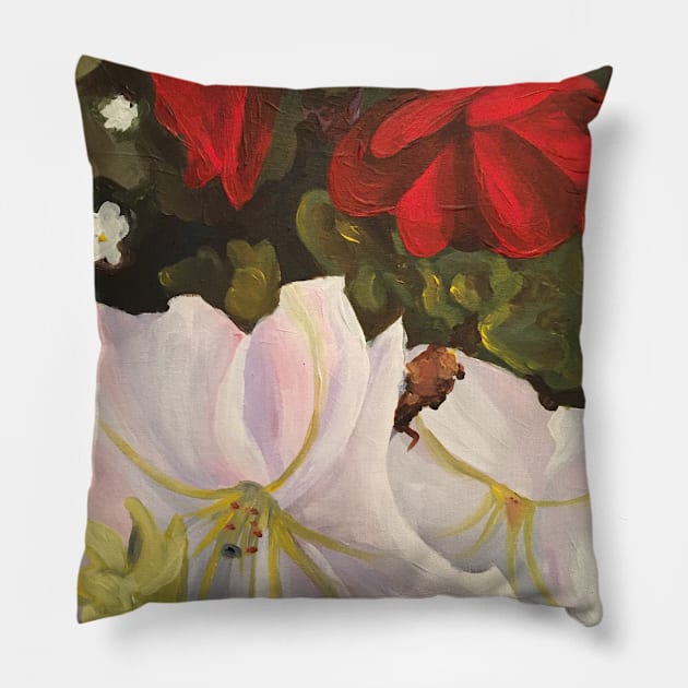 Flower Painting Pillow by Lola1b