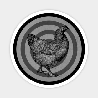 Vintage Hen Label BW Magnet