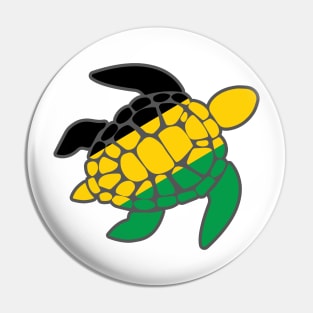 Sea Turtle Jamaica Flag Plastic Free Save The Sea Colorful Turtles Pin