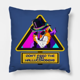 Don't Feed the Retro Vaporwave Fox Hallucinogens - Stylish Psychedelic T-Shirt Pillow