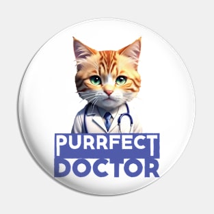 Just a Purrfect Doctor Cat 2 Pin