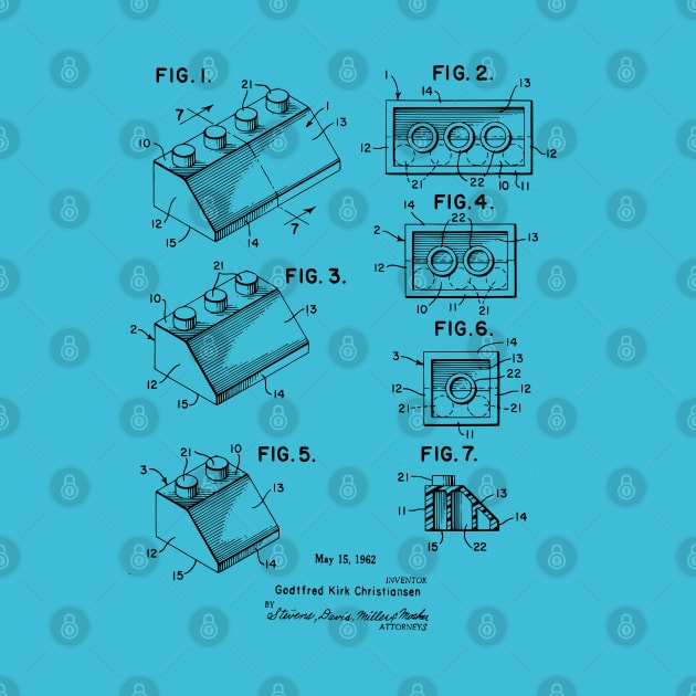 Lego Bricks Vintage Patent 1962 by MadebyDesign