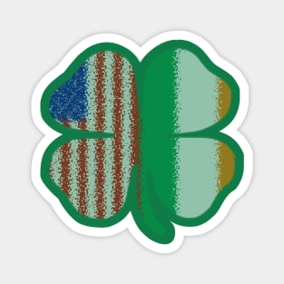 Irish American Flag, Irish Clover Magnet