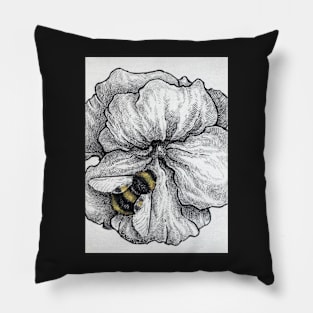 Bumblebee Nasturtium Pillow