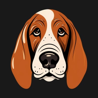 Basset Hound Face Cute Cartoon Puppy Lover T-Shirt