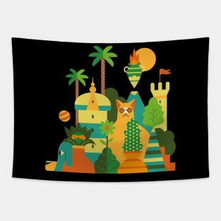 Pop and summer landscape Tapestry