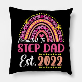 Promoted to Step Dad Est.2022 Rainbow Stepfather to Be New Stepfather Pillow