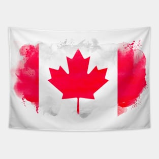 Canadian watercolor painting flag Tapestry