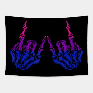 Skeleton  Hand LGBT-Q Cool Bisexual Pride Color Bi Flag Tapestry