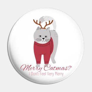 Merry Catmas Christmas Cat Pin