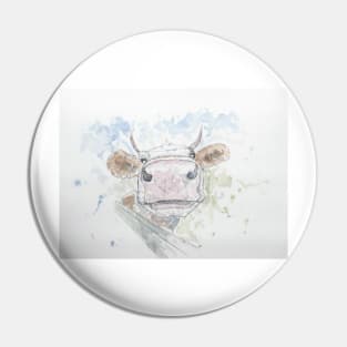 Curious Cow illustration Pin