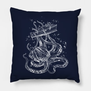 Kraken, a giant squid attacks the ship Pillow