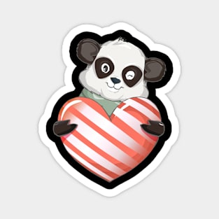 Cute Valentines Panda Magnet