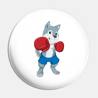 Dog as Boxer with Boxing gloves Pin