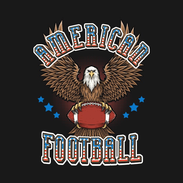 American Football USA Flag Bald Eagle Sports Fan by Foxxy Merch