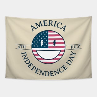 Independence Day. American flag with smile Tapestry