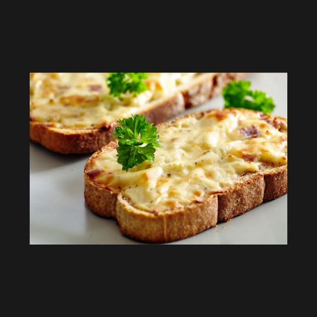 Oven baked toast with cheese and ham by naturalis