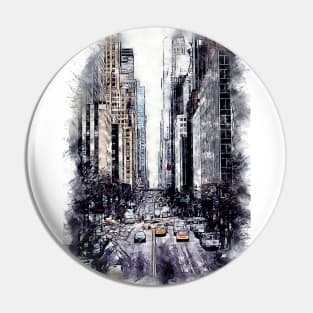 New York City Streets Travel Poster Series watercolor ink edition 01 Pin