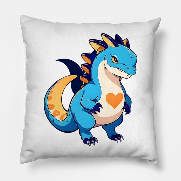 Fun Cartoon Dino 02 Pillow by CGI Studios