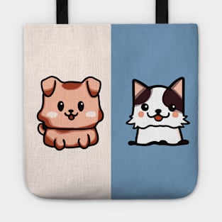 Cat and Dog Friendship Tote