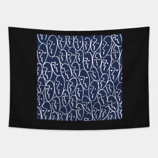 Faces (Navy) Tapestry