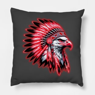 Bald Eagle Wearing a Native American Headdress Pillow