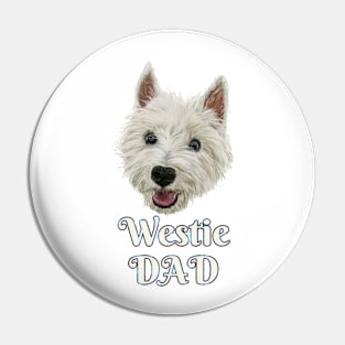 Mens Westie Dad Smiling West Highland Terrier Pin