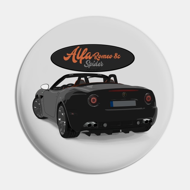 ALFA ROMEO 8C SPIDER Black Back Pin by PjesusArt